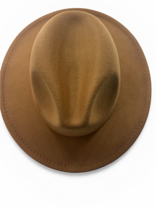 Accessories - Women’s wide brim Beige, Brown Felt Fedora Hat, Mountian hat, OS